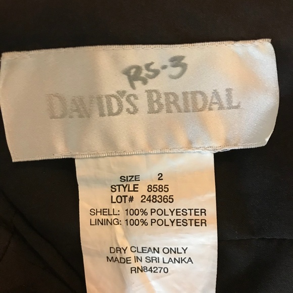 David's Bridal Black Party Formal Dress Size 2 - Picture 4 of 5